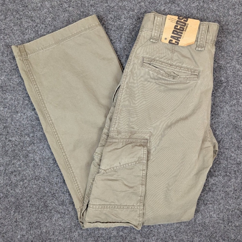 Old Navy Surplus Company Mens Cargo Pants 28x30 Olive Green Khaki Straight Leg